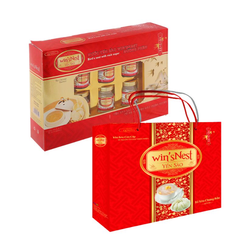 Yến sào win'sNest 12% chưng sẵn đường phèn : Tặng kèm túi xách