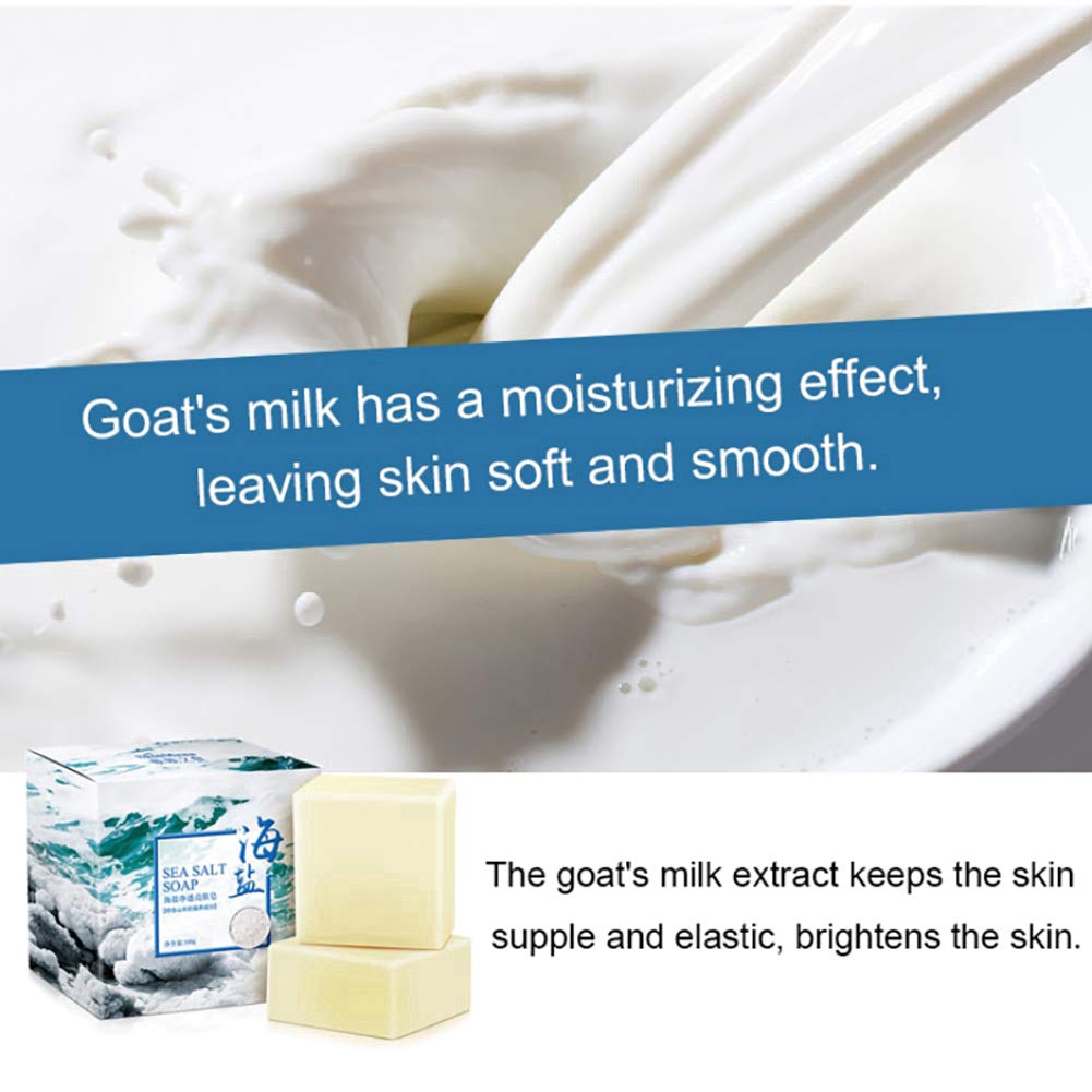 Hàng mới về Xà phòng muối biển 100g làm sạch da mặt và lỗ chân lông dưỡng ẩm tốt