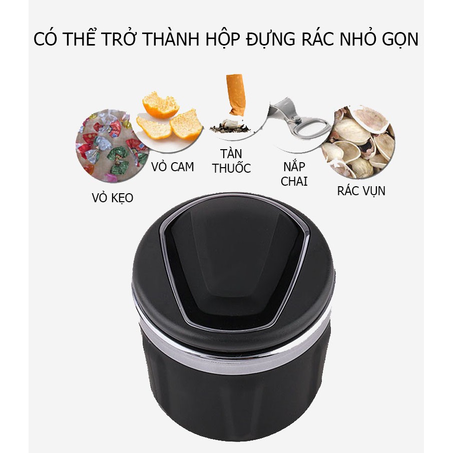 Cốc gạt tàn thuốc lá trên ô tô tích hợp đèn led cao cấp - sang trọng