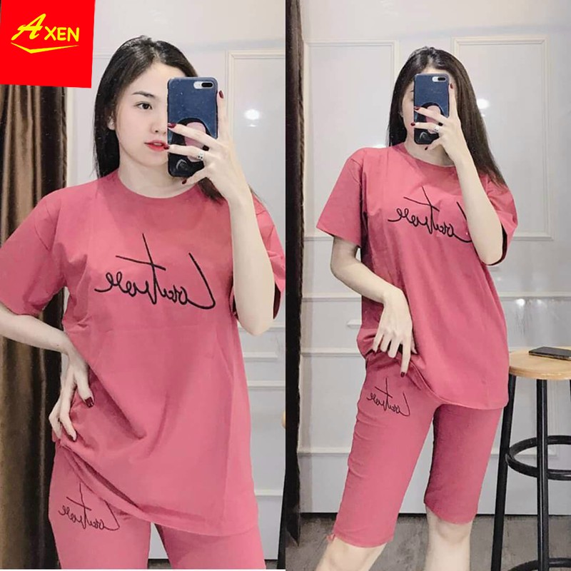 Set bộ mặc nhà nữ, bộ đồ thun cotton co giãn 4 chiều, có bigsize tới 85kg (S01)