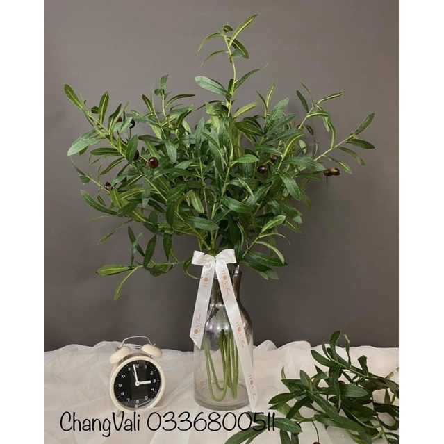 Cành oliu , Ô Liu giả dài 95cm kèm quả decor