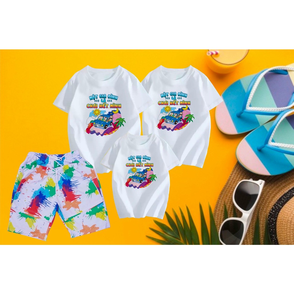 Áo gia đình Chất liệu thun cotton loại 1 đủ size từ 8 đến 100kg .