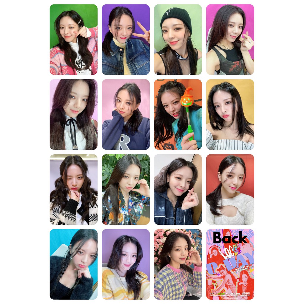 Set 15 Card giấy bo góc in 2 mặt nhóm ITZY - CRAZY IN LOVE - VIDEO CALL EVENT cán màng mờ tự chọn thành viên