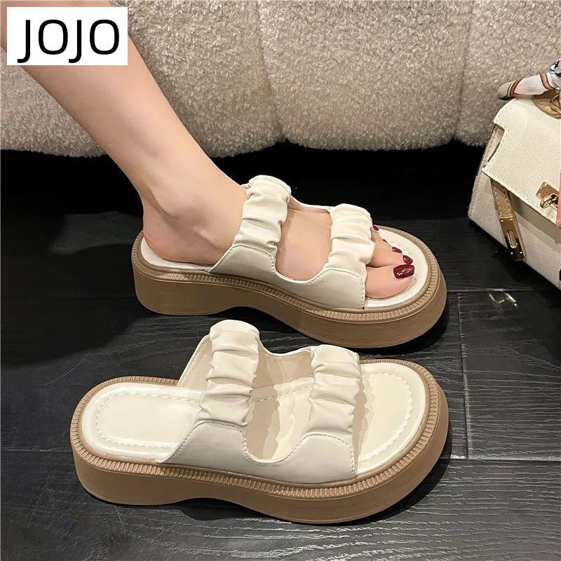 Dép Sandal Đế Dày Phong Cách Retro Thời Trang Đi Biển Mùa Hè Mới Cho Nữ