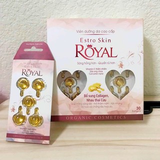 VIÊN BÔI DƯỠNG DA COLLAGEN CAO CẤP ESTRO SKIN ROYAL DƯỠNG DA SÁNG HỒNG (hộp 6 vỉ, vỉ 5 viên)