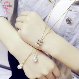 Dây chuyền chuỗi hạt dài đính đá pha lê