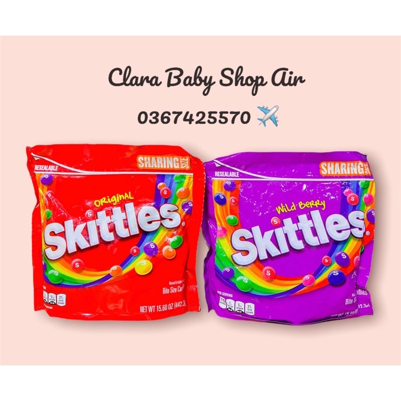 (Air/ Mỹ ) KẸO SKITTLES ORIGINAL HƯƠNG TRÁI CÂY của Mỹ 442g