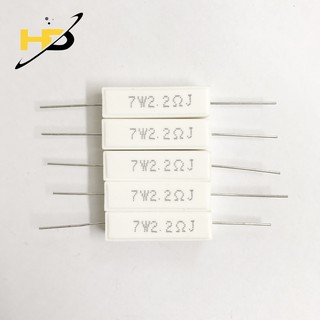 [10 CON] Trở Sứ 7W 2.2R Chân Đồng Loại Tốt, Điện Trở Sứ 7W 2.2 Ôm