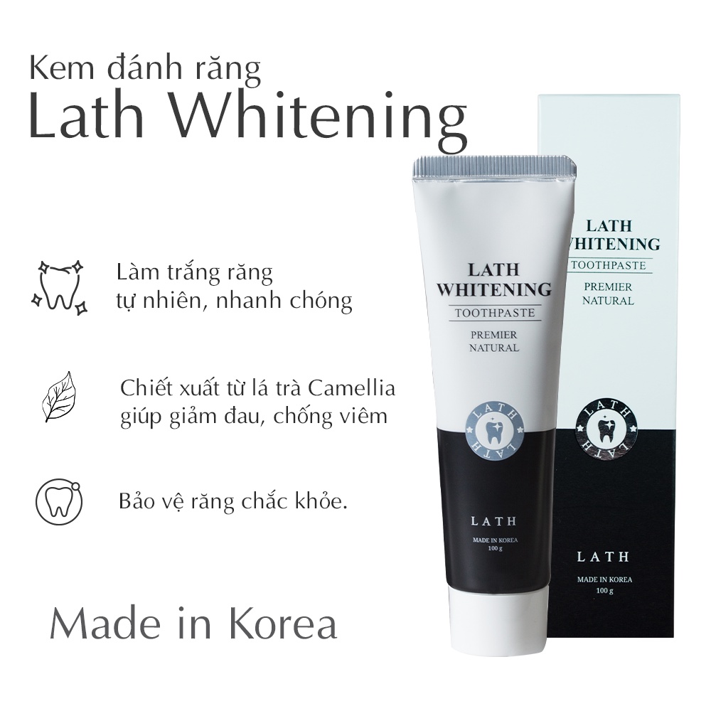 Kem đánh trắng răng LATH Whitening Toothpaste 100g 10/2023