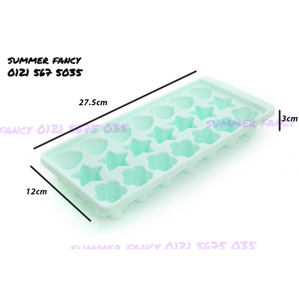 hàng giá rẻ Khuôn 21 viên ngôi sao , hoa ,trái tim thạch rau câu / thạch phô mai / Khay đá nhựa Ice tray CLN