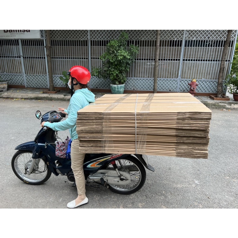 10 thùng giấy carton chuyển nhà siêu lớn 68x60x45 3 lớp thùng qua sử dụng, thùng giấy đi máy bay