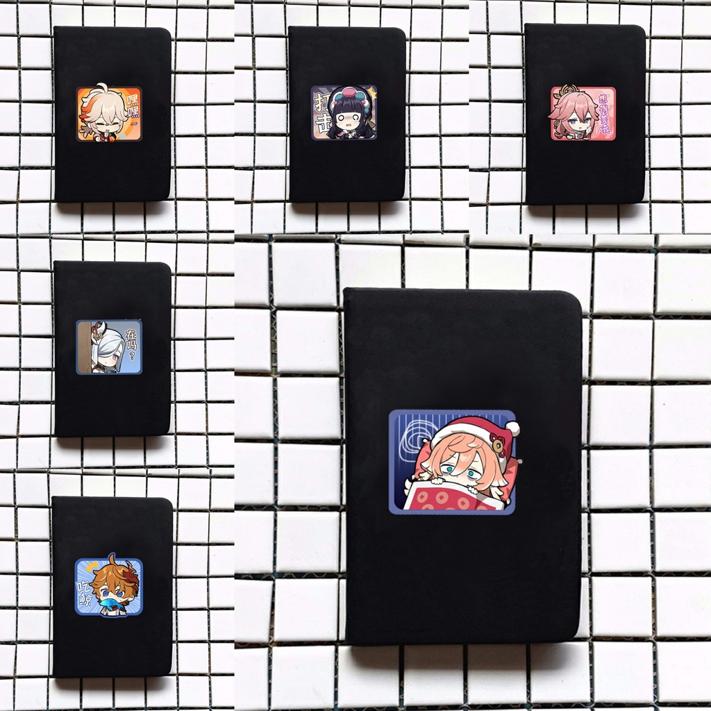 Sổ da cầm tay A6 in hình GENSHIN IMPACT ver CHỮ NHẬT game anime chibi ghi chép tiện lợi đi học