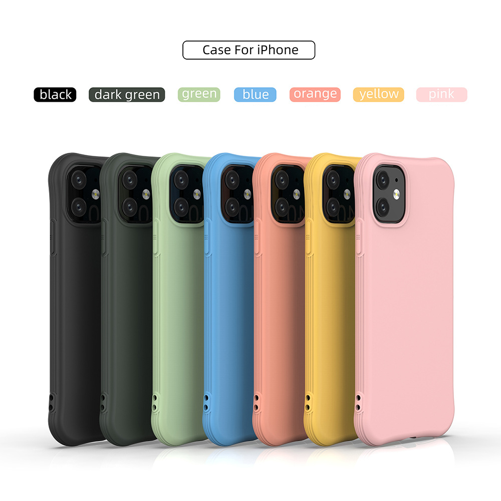 Ốp Lưng Tpu Mềm Màu Trơn Đơn Giản Cho Iphone 6 7 8 Plus 11 Pro X Xs R