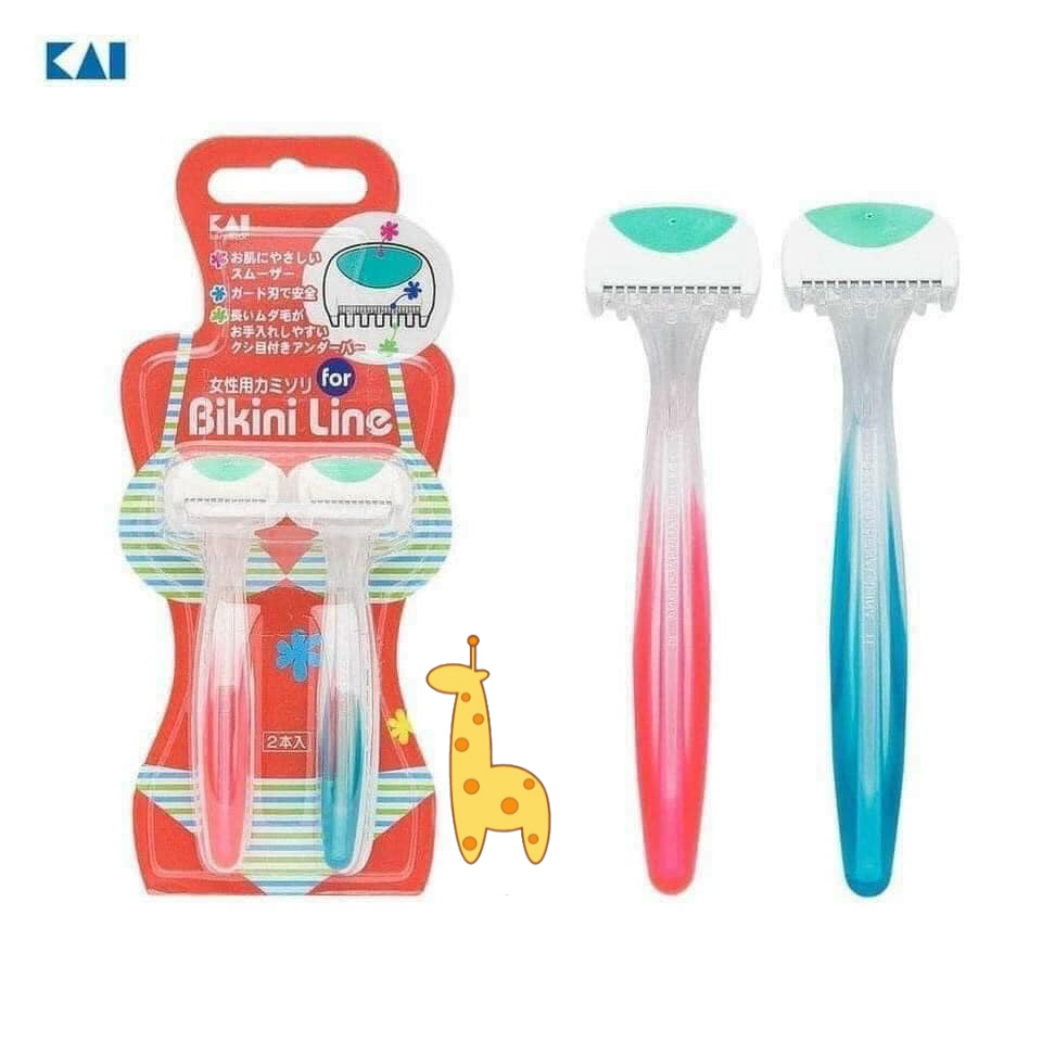 Dao Cạo Vùng Bikini Vùng Kín Set 2 Chính Hãng KAI Nội Địa Nhật Bản An Toàn Không Làm Tổn Thương Da