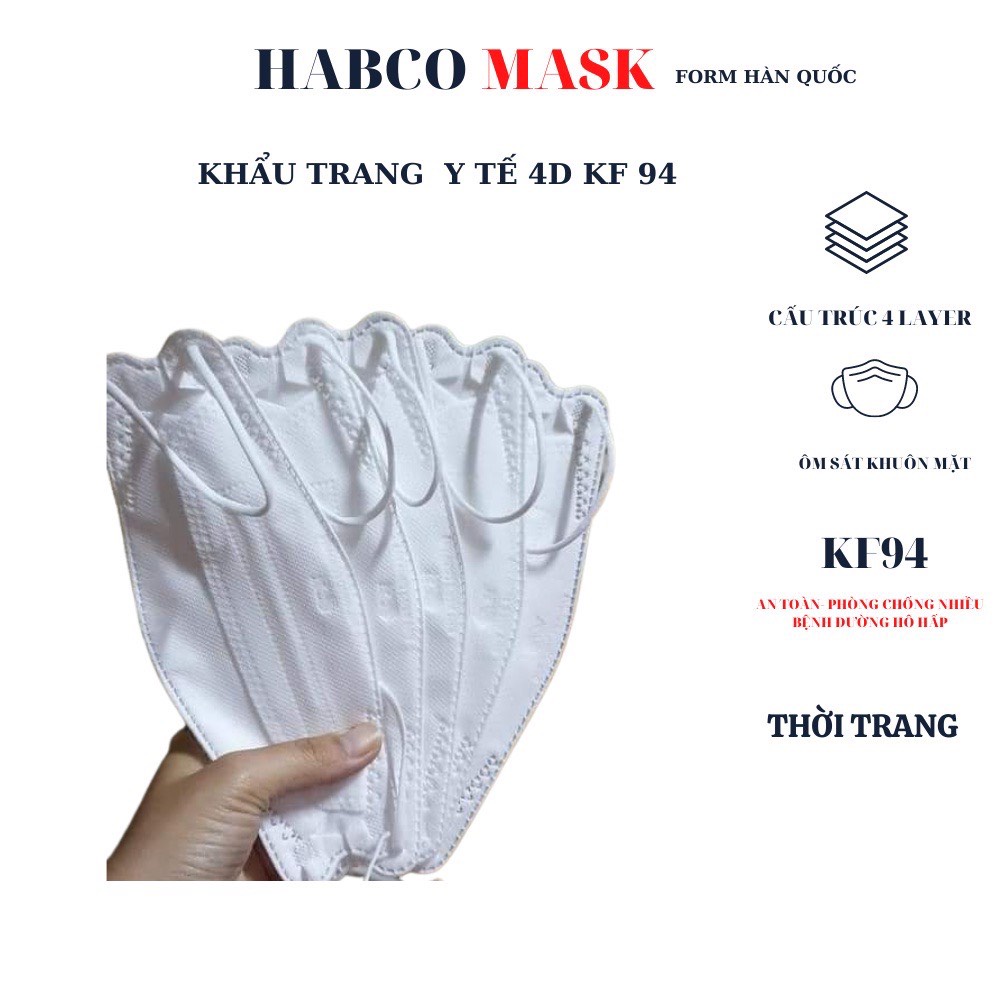 10 chiếc khẩu trang y tế kf94 habco mask 4 lớp kháng khuẩn chống bụi cao - ảnh sản phẩm 4