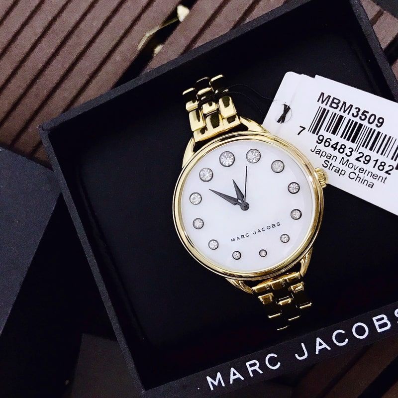 Đồng Hồ Nữ MJ ROUND FACE marcjacobs mặt tròn đá shaphia