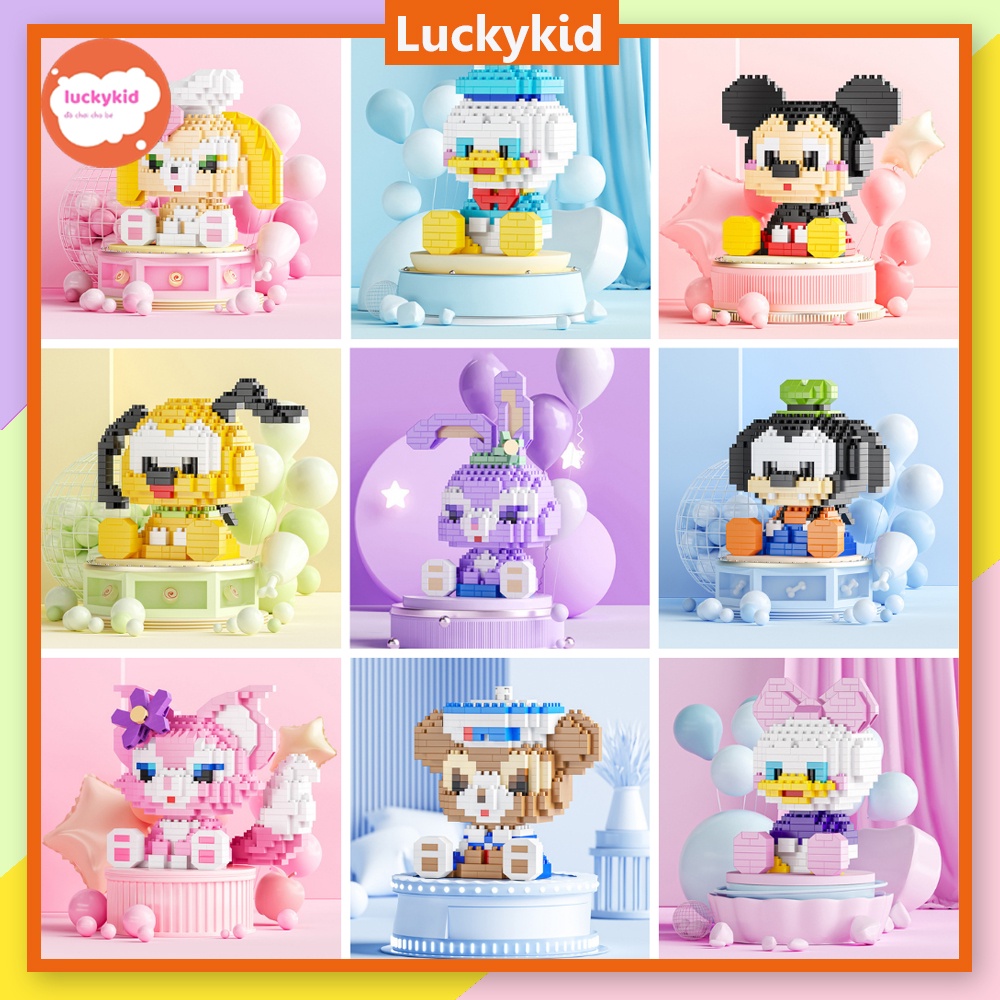 Bộ đồ chơi lắp ráp lắp ghép xếp hình mô hình động vật hoạt hình 3D mini cute cho bé trai bé gái - Luckykid