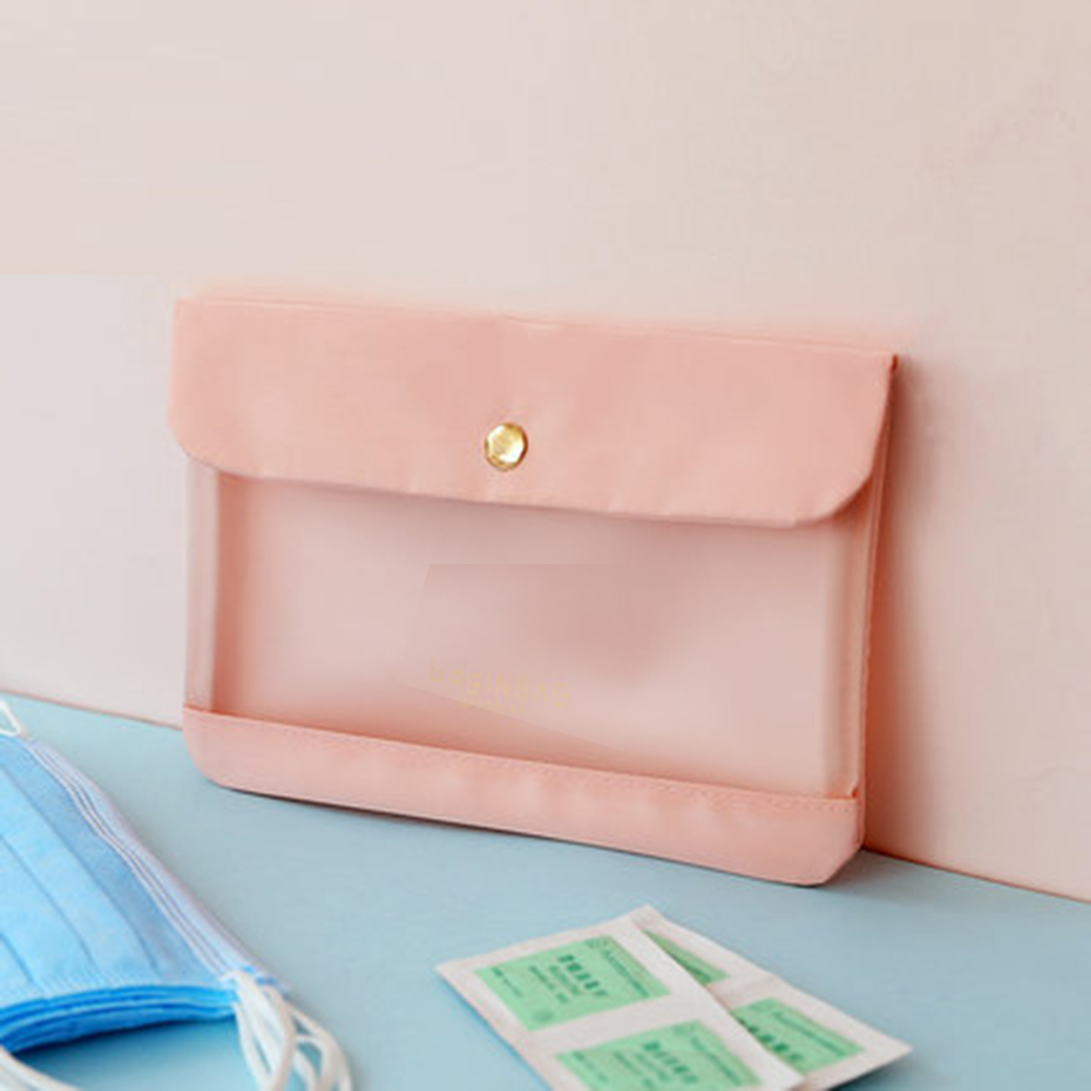 [Hàng mới về] Túi đựng khẩu trang trong suốt chống bụi chống nước nhiều màu sắc có thể giặt sạch tiện lợi