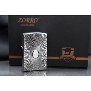 Hột-Quẹt-Bật-Lửa độc lạ giá trẻ cao câp Zorro khắc nổi 3D hoa văn ảo giác Z92089