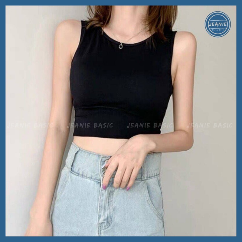 Áo croptop ba lỗ dáng ôm body loại 1, thun gân co dãn 4 chiều thấm hút mồ hôi