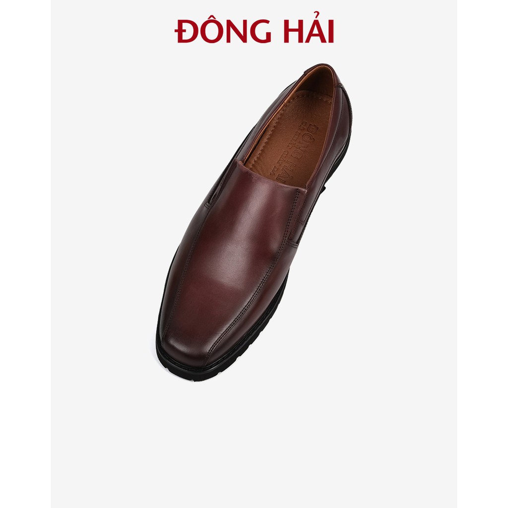 &quot;TẶNG NGAY 30K khi theo dõi gian hàng &quot;Giày tây nam Đông Hải da bò cao cấp slip-on đế cao su 3cm - G01A5