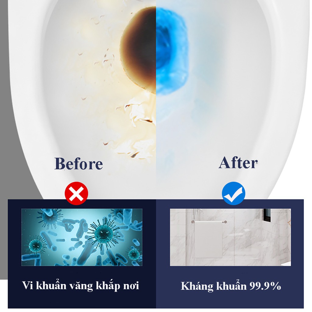 Lọ thả bồn cầu Gấu xanh HAOSACH tẩy rửa khử mùi toilet chai làm sạch phòng tắm diệt khuẩn