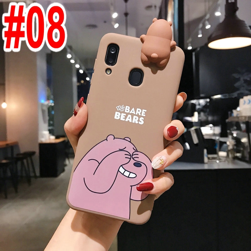 Ốp lưng Samsung M31 M30s M21 M20 A9 A7 A6 J5 J4 J2 Note 9 8 S10 Plus Prime 2018 Cute Bear Soft Case Cover+Bear Doll