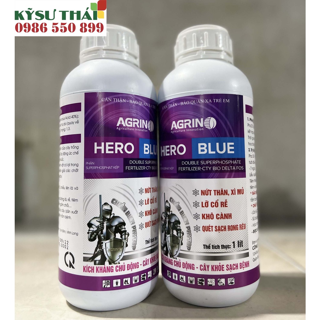 Bộ Sản Phẩm Trị Nứt Thân Xì Mũ - Lỡ Cổ Rễ -Quét Sạch Rong Rêu HERO BLUE + ALPINE 80WG | Kỹ Sư Thái