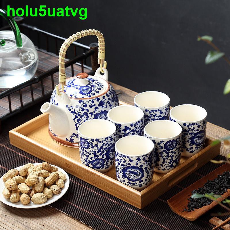 nhà cửa đời sốngHộp trà lớn đặc biệt, ấm trà, gốm, xanh và trắng, Kungfu, bộ đơn giản, tiệm bán trực tiếp
