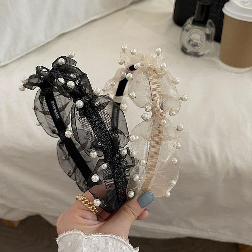 Băng Đô Cài Tóc Đính Hạt Ngọc Trai Phong Cách Cổ Điển Dành Cho Nữ