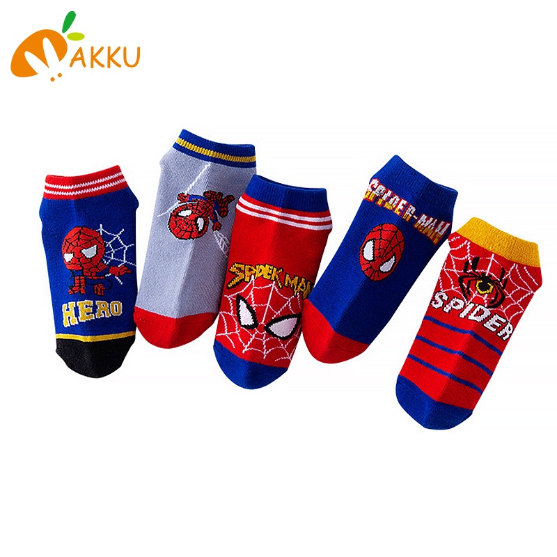 Vớ cotton Cổ Ngắn In Hoạt Hình Người Nhện Thời Trang Xuân Thu Cho Bé Trai