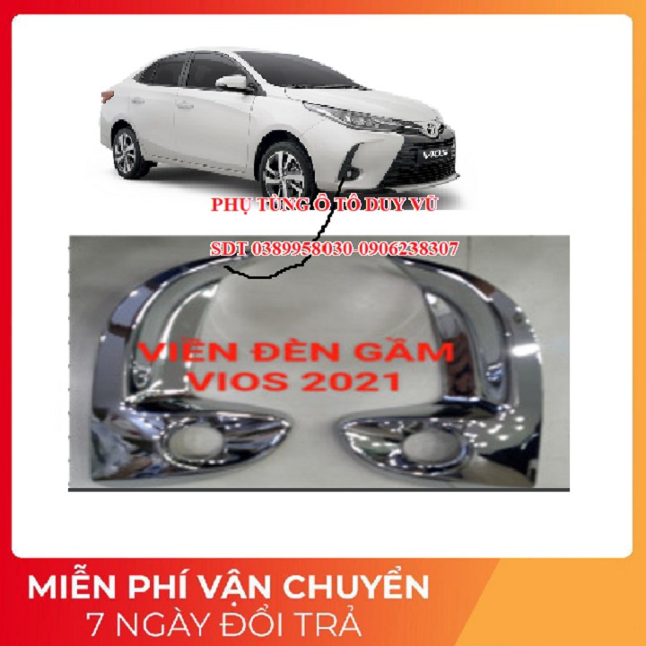 ốp mạ viền đèn gầm toyota vios đời 2021 giá bán 1 đôi