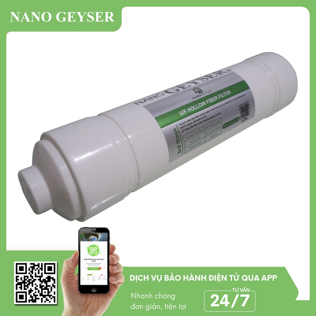 Bộ 3 lõi lọc nước 456 dùng cho máy Nano Geyser Eco Max, Lõi 3IN1, EcoResin, UF Hollow Fiber Filter Nano Geyser