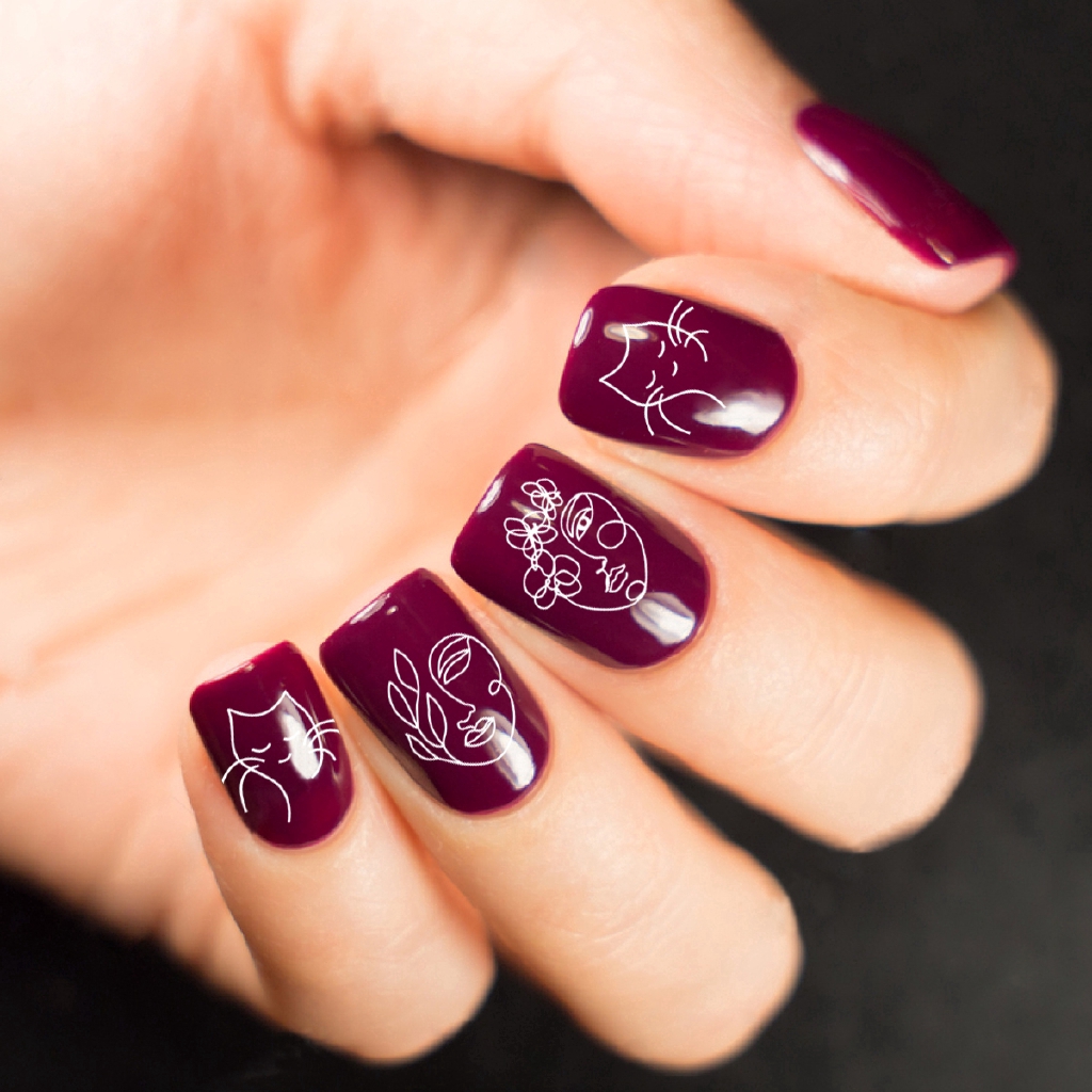 [Hàng mới về] Khuôn trang trí móng tay kích thước 6x6cm in họa tiết độc đáo cá tính cho nữ