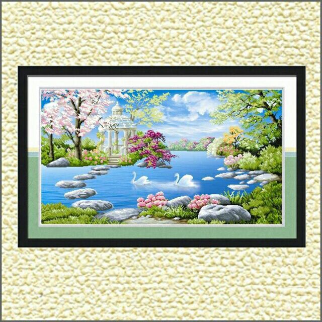 Tranh đính đá phong cảnh 50x80cm