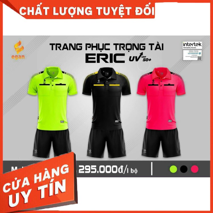 [ Sales Sốc ] Quần áo bóng đá trọng tài Eric UV,quần áo thể thao chính hãng 3 màu đẹp nhất 2021