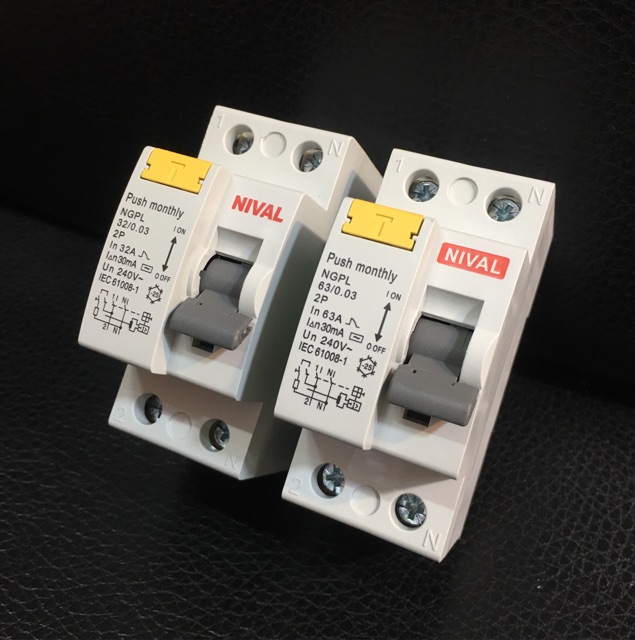 Cầu dao CB chống giật 32A - 63A Nival tự động