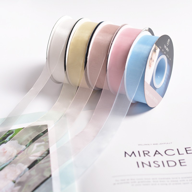 Cuộn dây ruy băng dài 20 Yard  16mm bắt mắt chuyên dụng cho trang trí