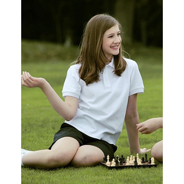 Set 2 áo polo trắng bé lớn Matalan UK auth size 6-13 tuổi