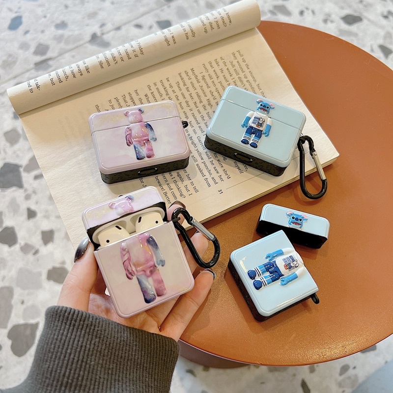 [ Chuẩn hình  ] Bọc tai nghe air_pod kiểu hộp vuông hoạ tiết gấu kaws nổi 3d nhiều mẫu độc lạ dành cho air 1 2 3 pro