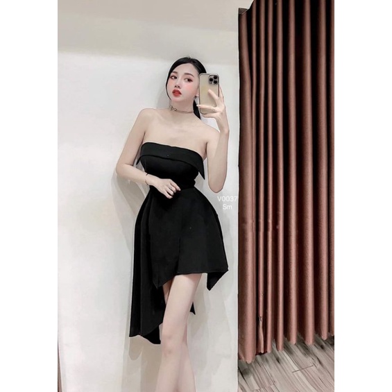 Đầm cúp vạt chéo