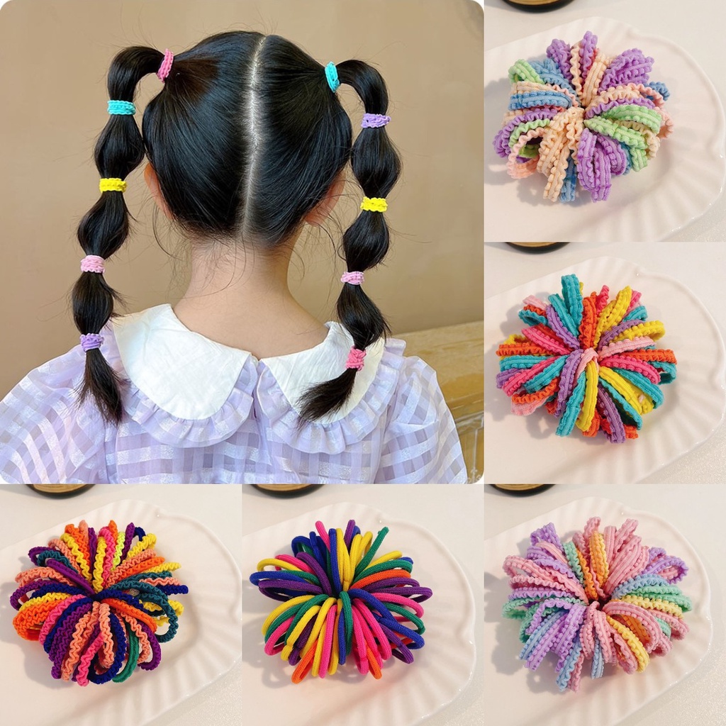 Set 50 Dây Buộc Tóc Co Giãn Cho Bé Gái