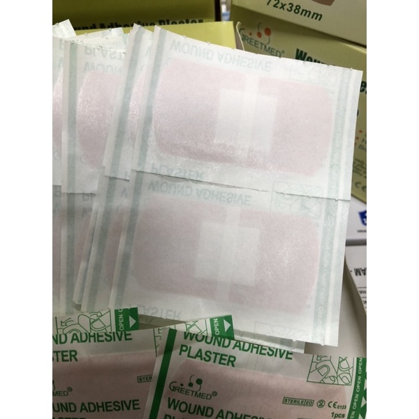 ❤ Hộp 100 miếng Băng dán cá nhân bản lớn GREETMED 72 x 38mm BĂNG DÁN VẾT THƯƠNG CÓ GẠC BẢN LỚN 72mm x 38mm