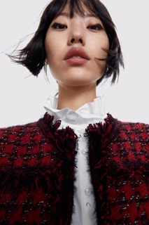 VEST LEN TWEED ĐỎ NOEL #ZARA AUTHENTIC TUỒN STORE