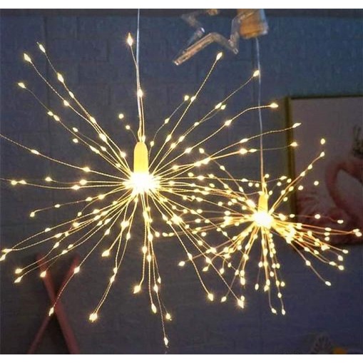 Dây đèn led pháo hoa 5 chùm 2 tầng 3 tầng nhiều màu chớp nháy cắm điện 220V chống nước trang trí têt