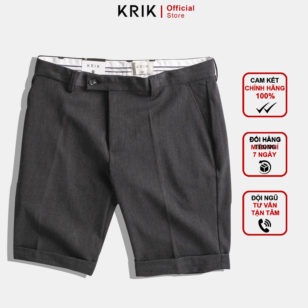 Quần Short Nam Cao Cấp KRIK Chất Vải Form Slimfit Có Sắn Gấu 1512