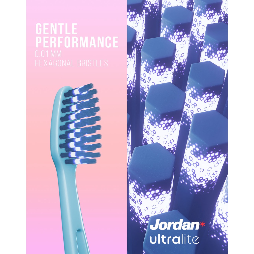 - Bàn chải Jordan Ultralite, Lông siêu mềm siêu mảnh 0.01mm