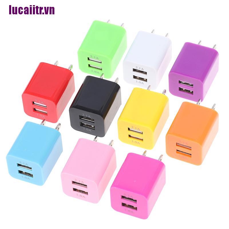 Cốc sạc điện thoại hai cổng USB nhiều màu sắc