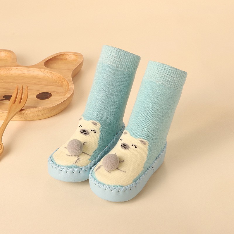 Vớ Da PU Chống Trượt Hình Thỏ Cho Bé Trai &amp; Gái