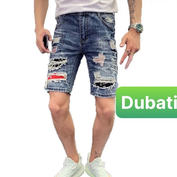 QUẦN SỌT SHORT LỬNG JEAN NAM CHẤT BÒ XANH LÓT VẢI ĐỎ KIỂU MỚI NHẬT BẢN CAO CẤP- DB 31- DUBATI FASHION